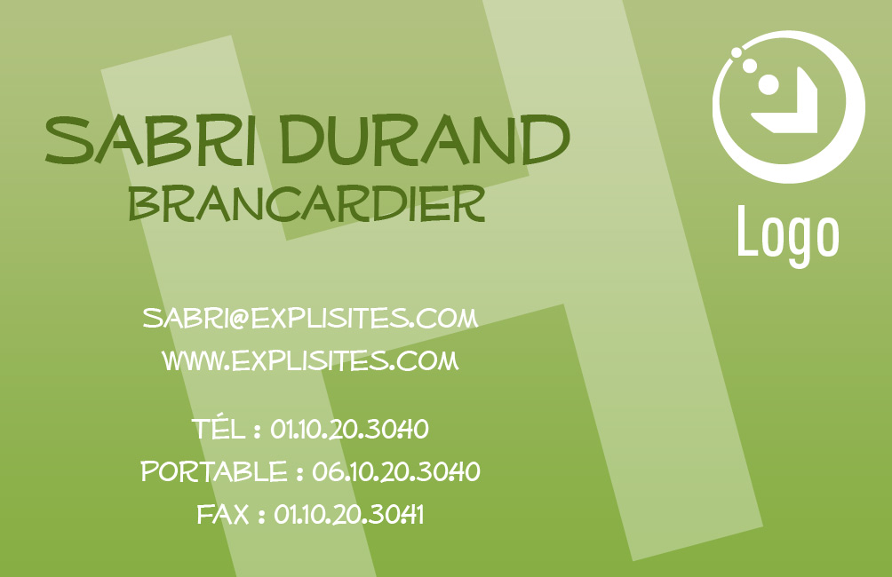 Exemple de la Carte de Viste brancardier