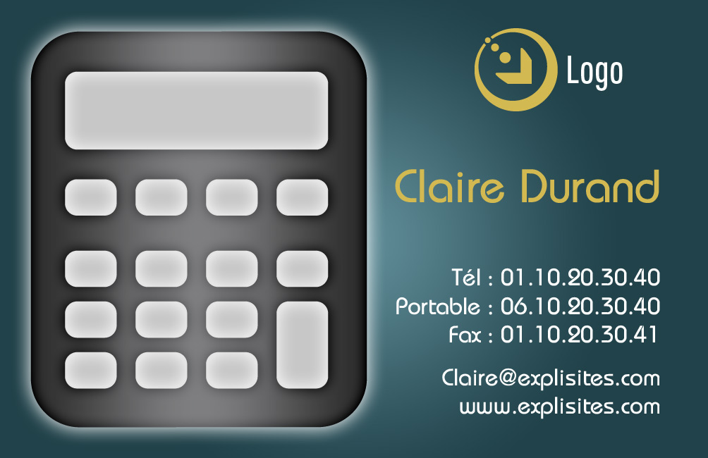 Exemple de la Carte de Viste calculatrice