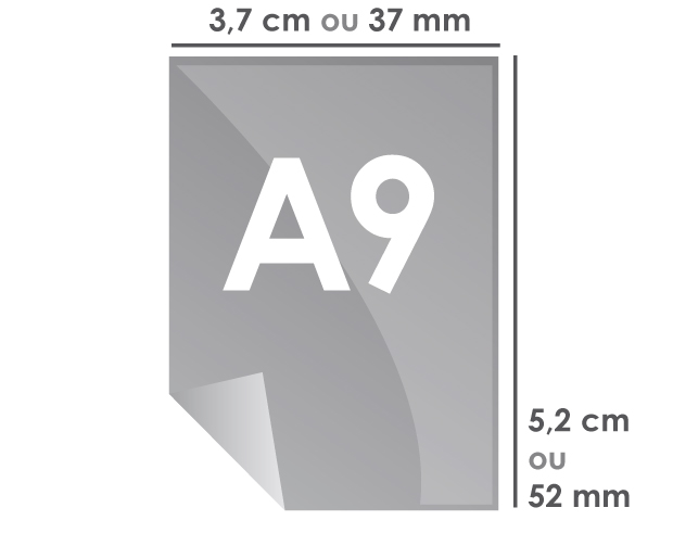 Format papier A9 : 37 x 52 mm